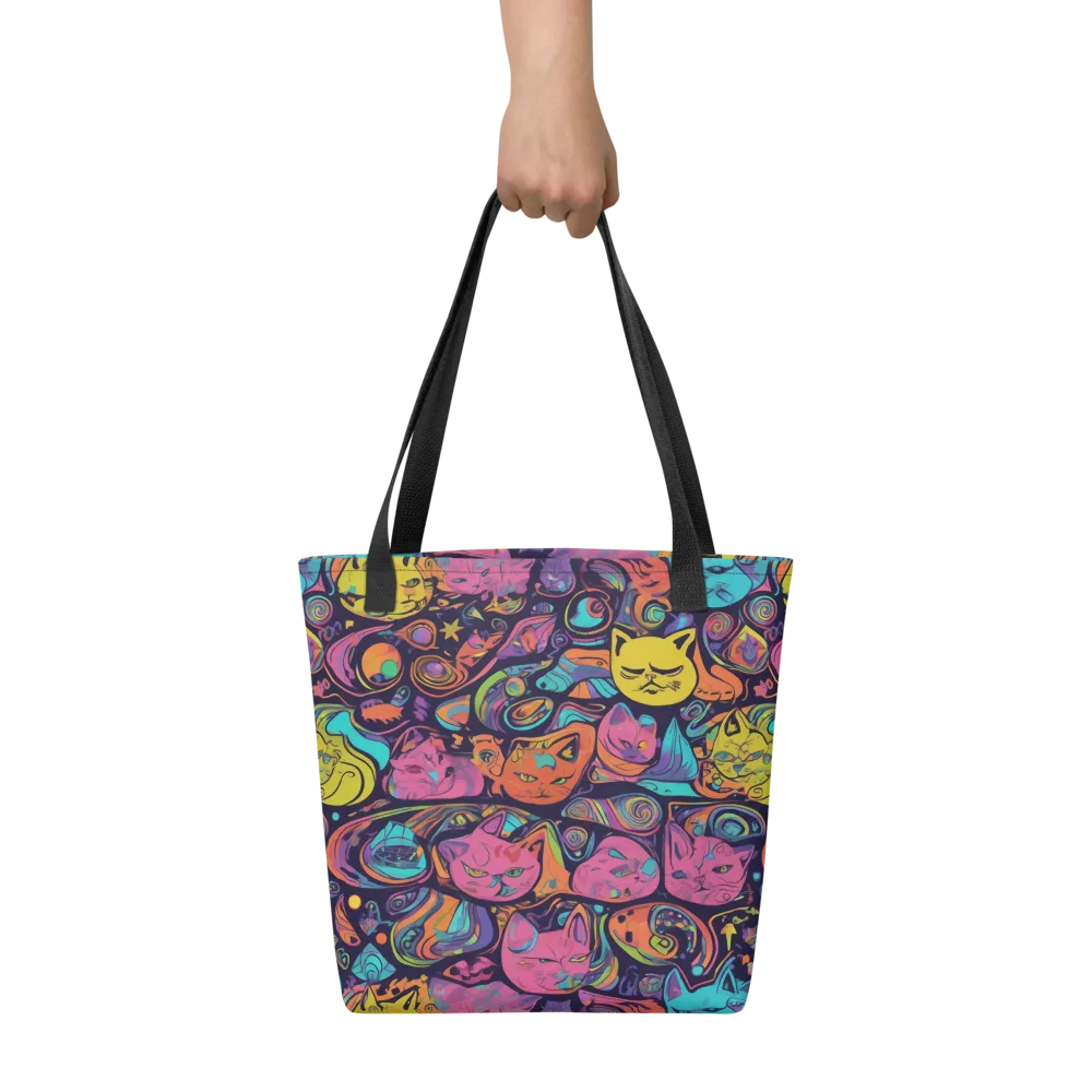 Moonlit Meow on Tote Bag — Front