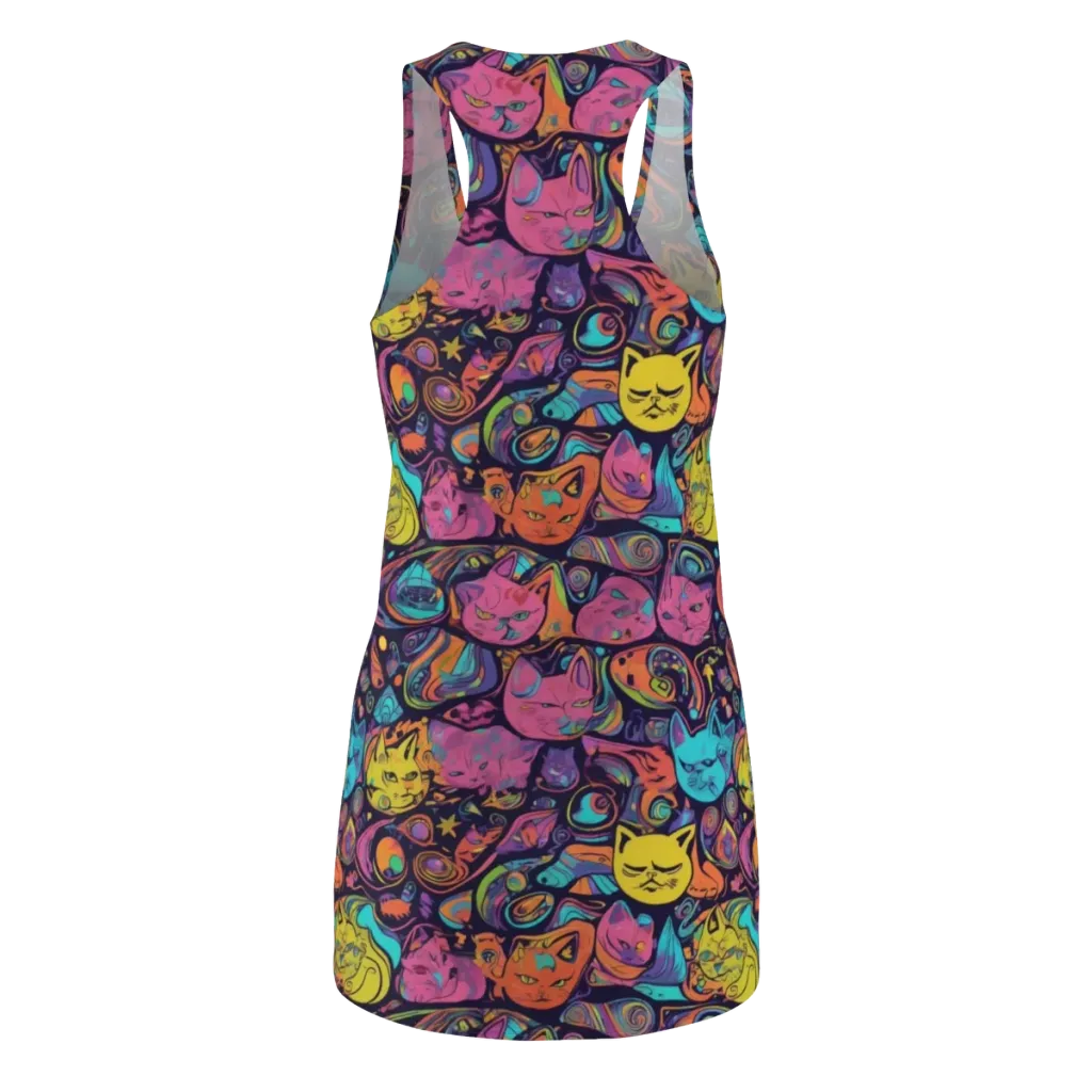 Moonlit Meow on Racerback Dress — Back