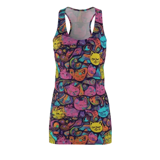Moonlit Meow on a Racerback Dress