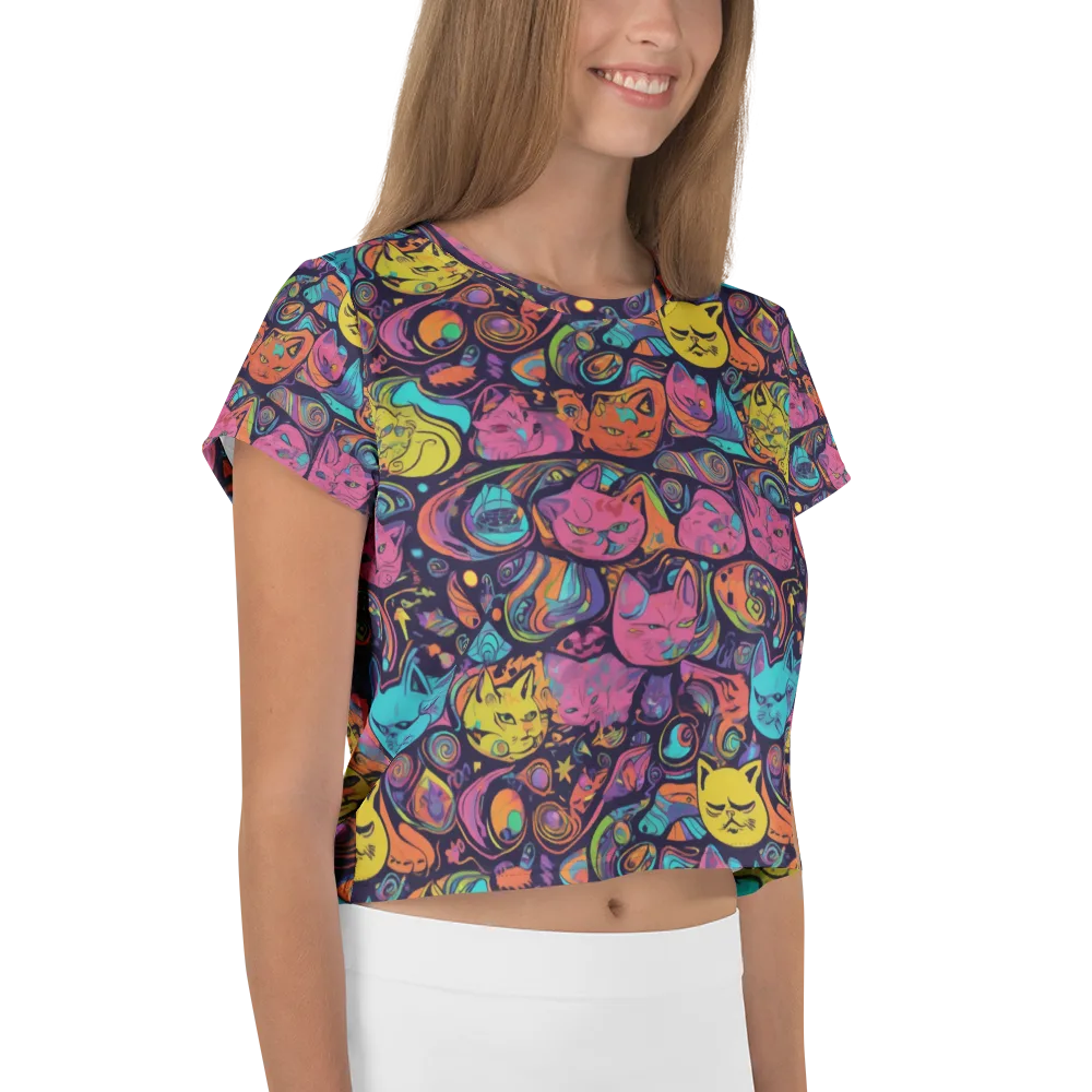 Moonlit Meow on Crop Tee — Right