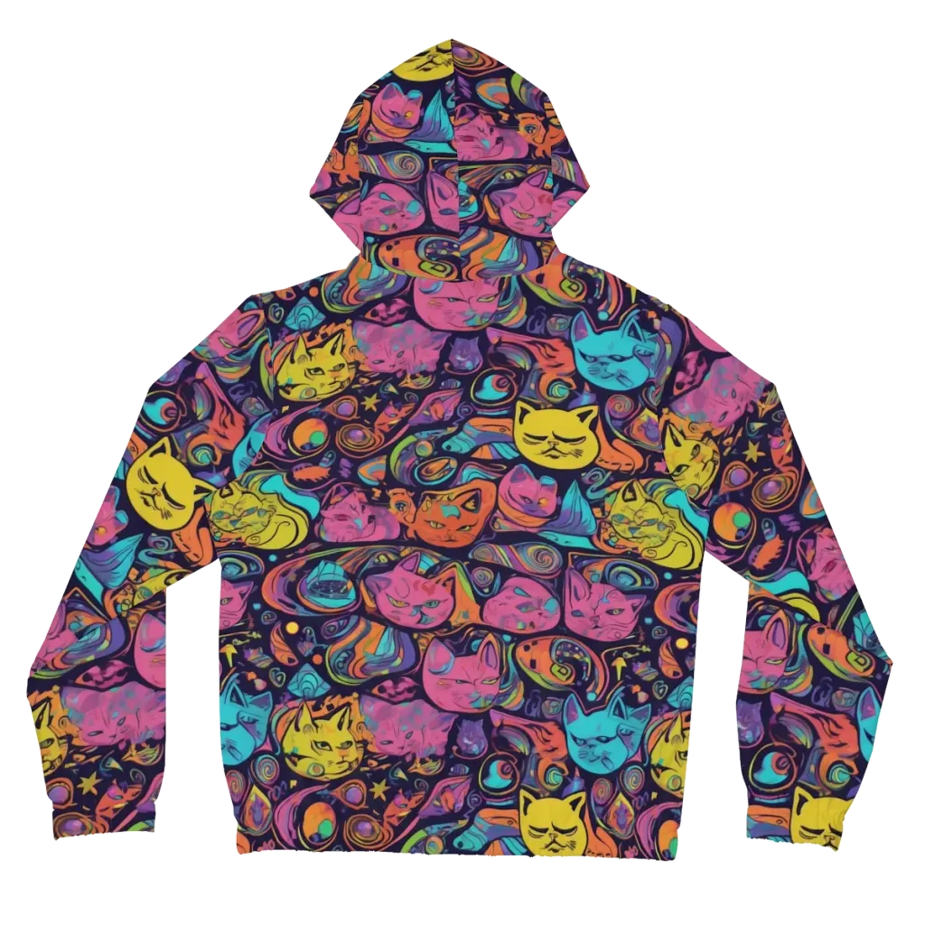 Moonlit Meow on Women's Full-Zip Hoodie — Back