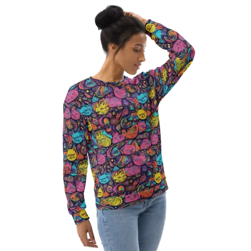Moonlit Meow on a Sweatshirt