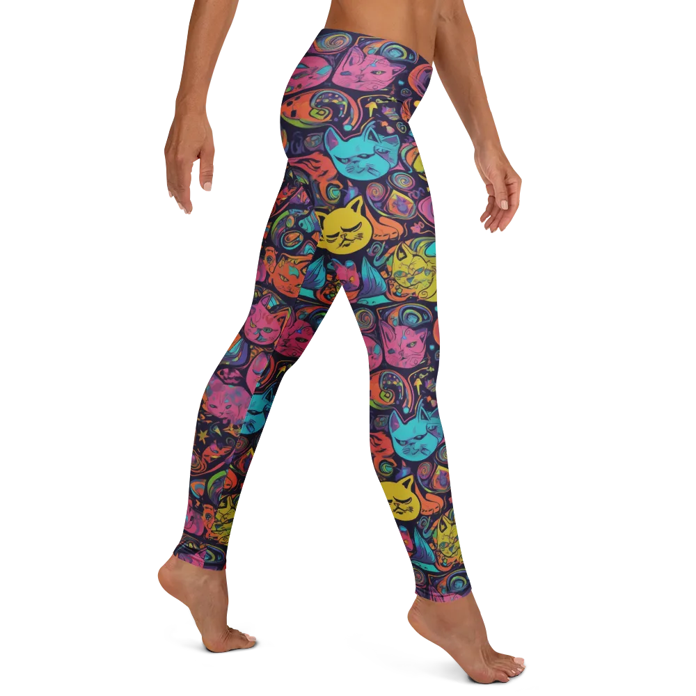Moonlit Meow on Leggings — Right