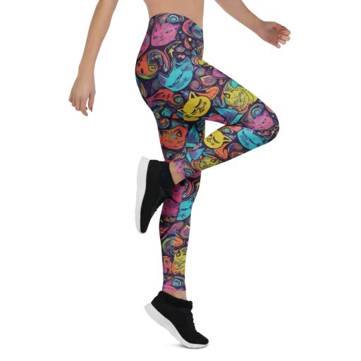 Moonlit Meow on a Leggings