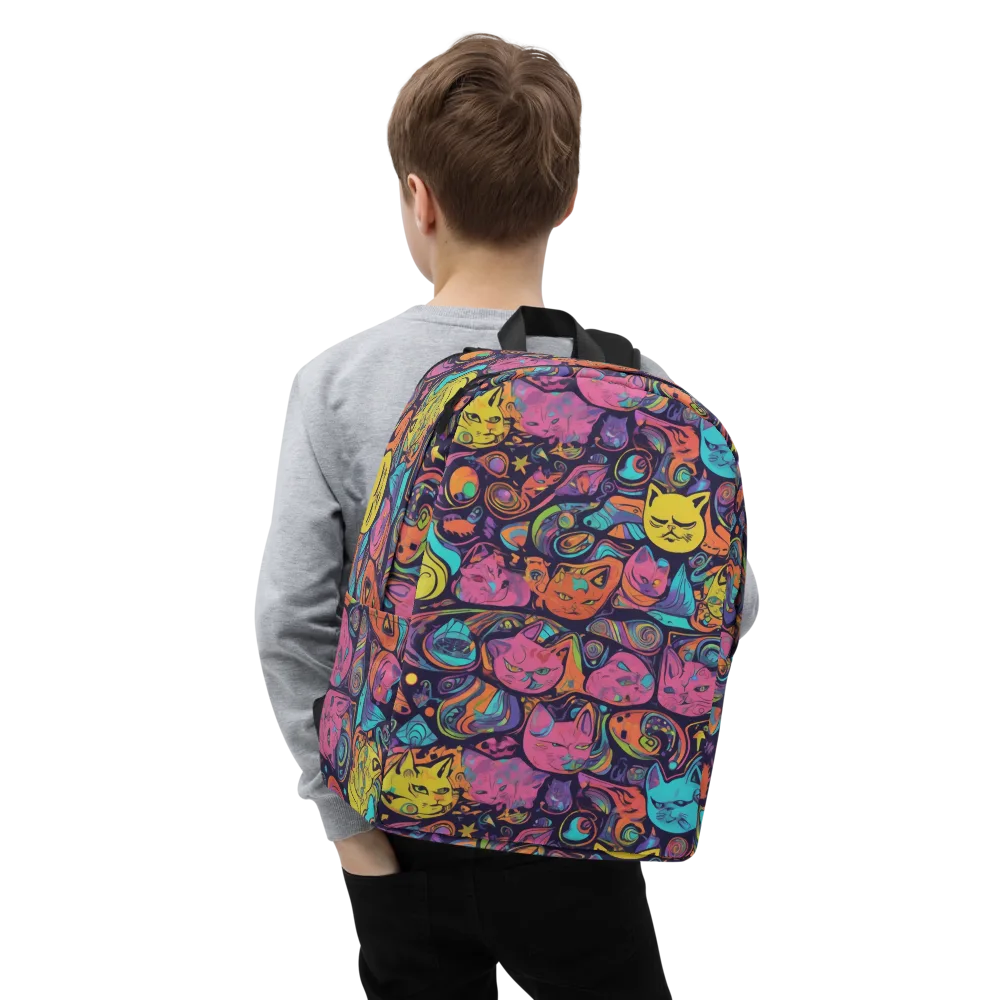 Moonlit Meow on Minimalist Backpack — Zoomed-in