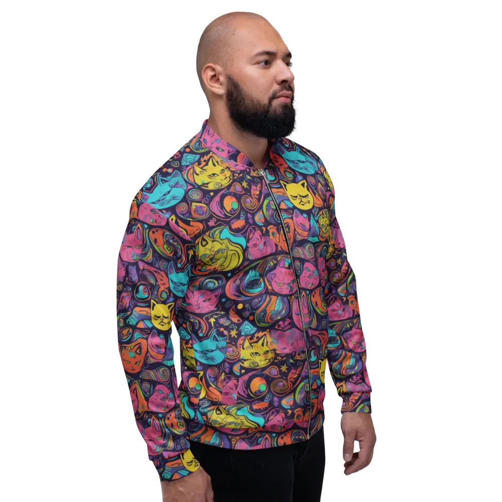 Moonlit Meow on Bomber Jacket — Right