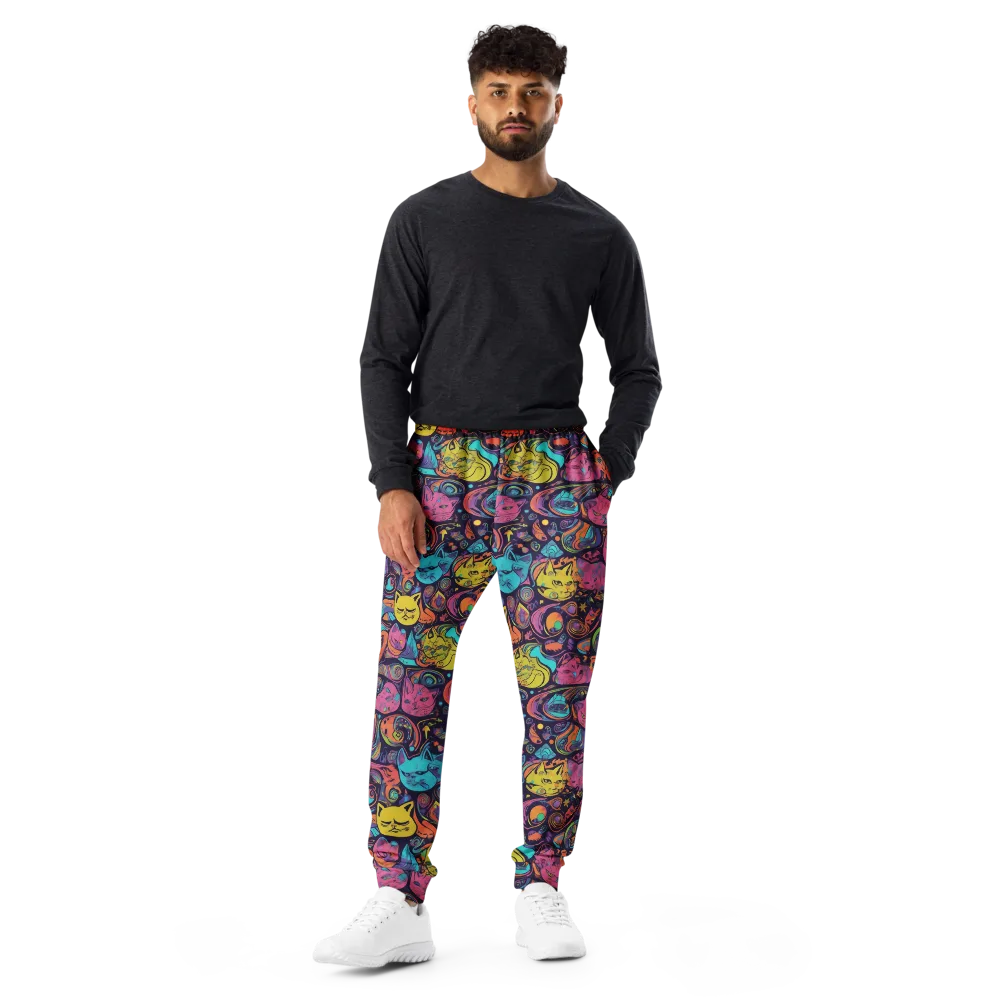 Moonlit Meow on Men's Joggers — Front