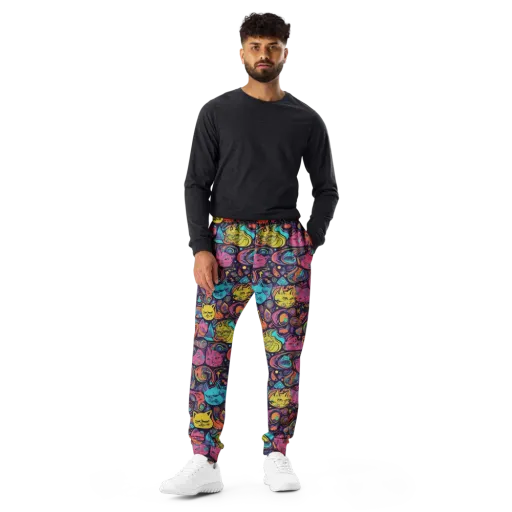 Moonlit Meow on a Men's Joggers