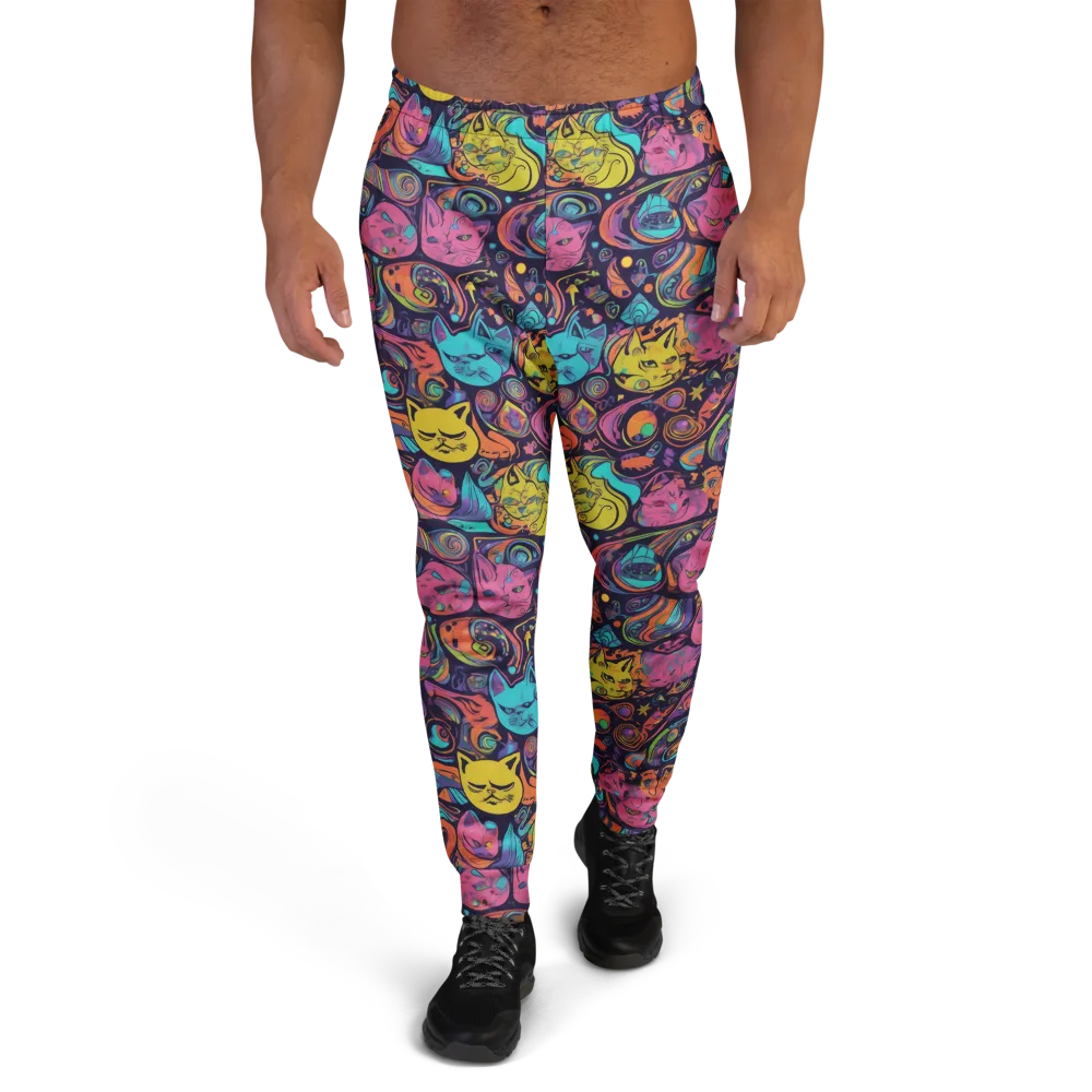Moonlit Meow on Men's Joggers — Front