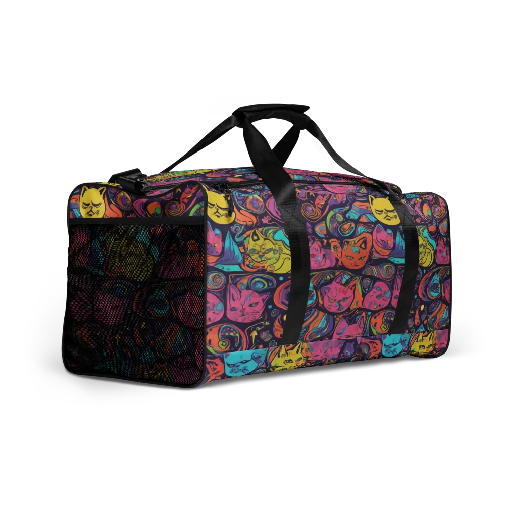 Moonlit Meow on Duffle Bag — Right Front