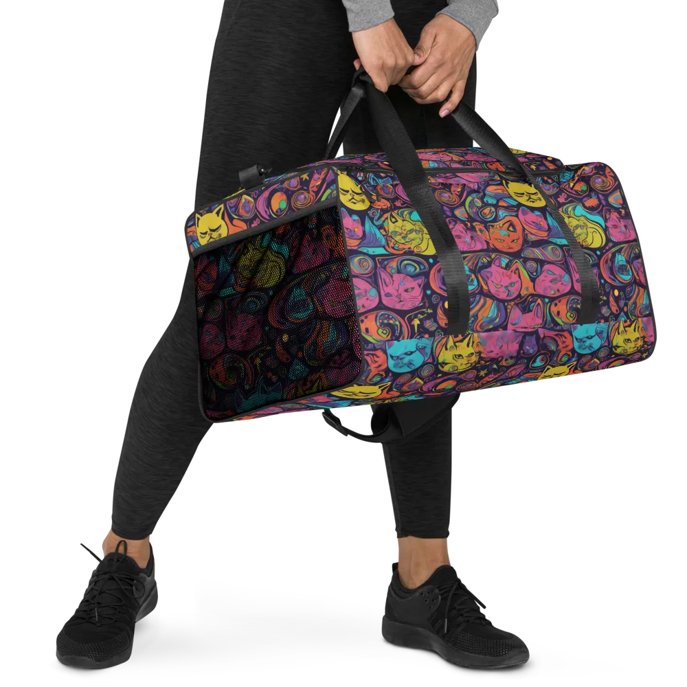 Moonlit Meow on Duffle Bag — Right Front