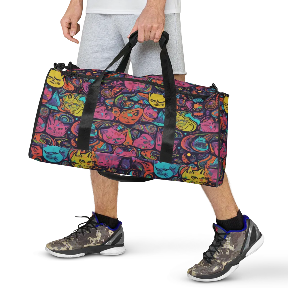 Moonlit Meow on Duffle Bag — Front