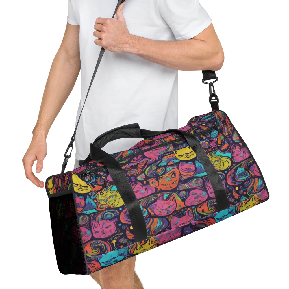 Moonlit Meow on Duffle Bag — Right Front