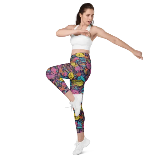 Moonlit Meow on a Leggings with Pockets