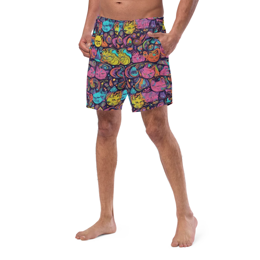 Moonlit Meow on Swim Trunks — Left Front