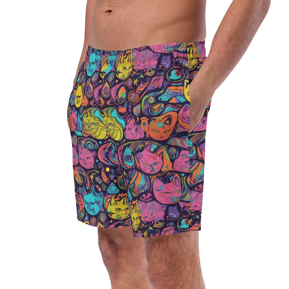Moonlit Meow on Swim Trunks — Left Front