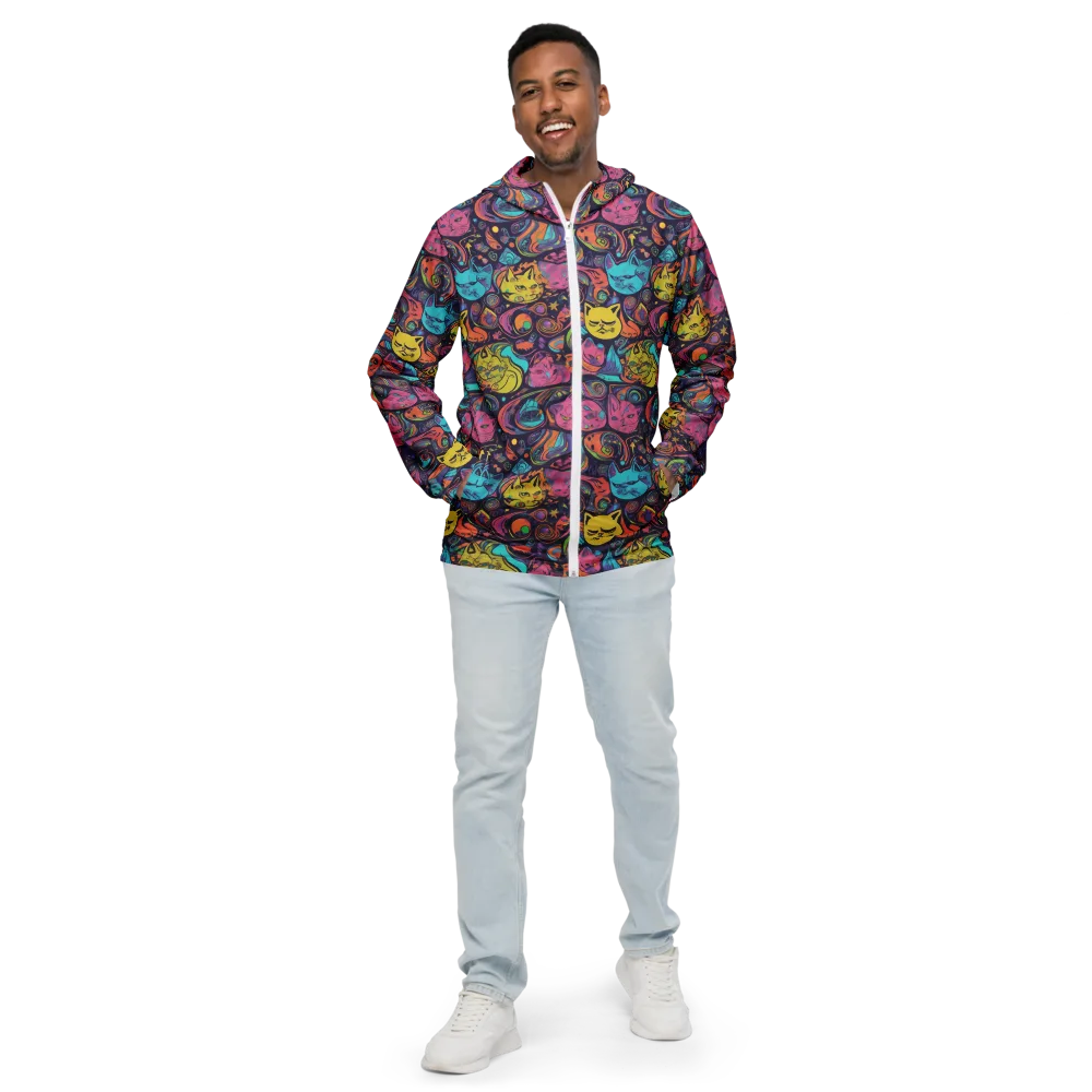 Moonlit Meow on Men's Windbreaker — Front