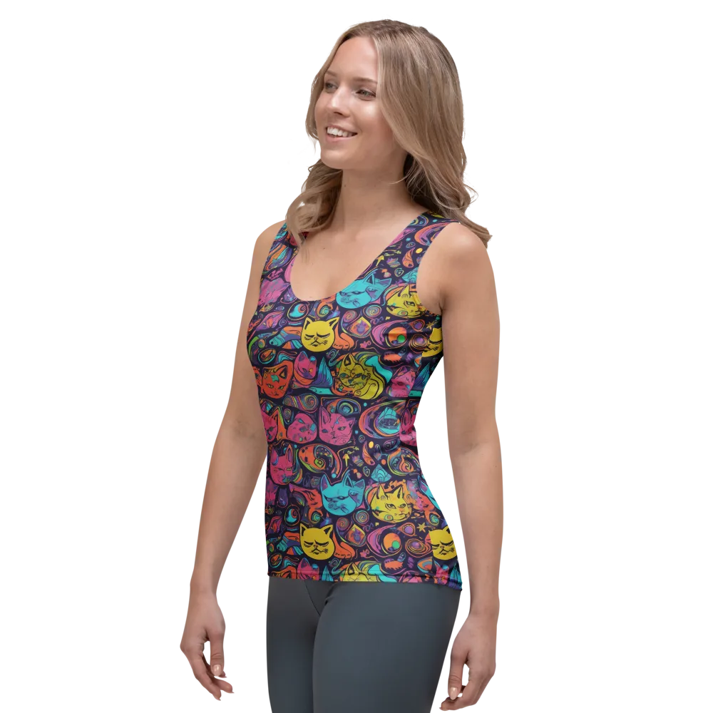 Moonlit Meow on Women's Tank Top — Left Front