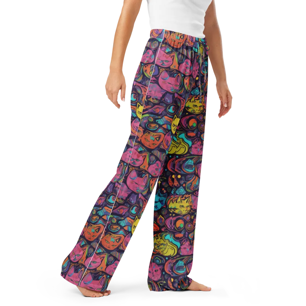 Moonlit Meow on Women's Pajama Pants — Right Front