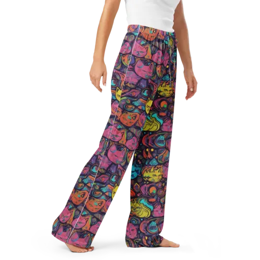 Moonlit Meow on a Women's Pajama Pants
