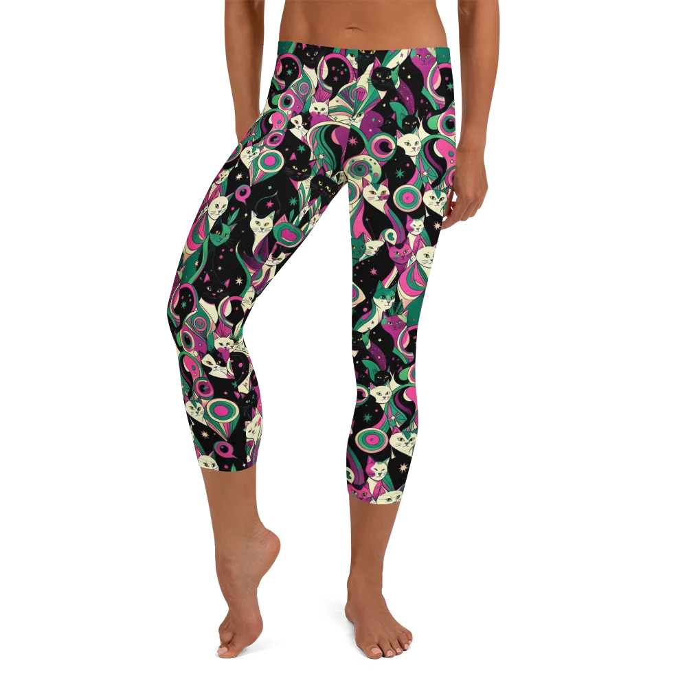 Lunar Whiskers on Capri Leggings — Front