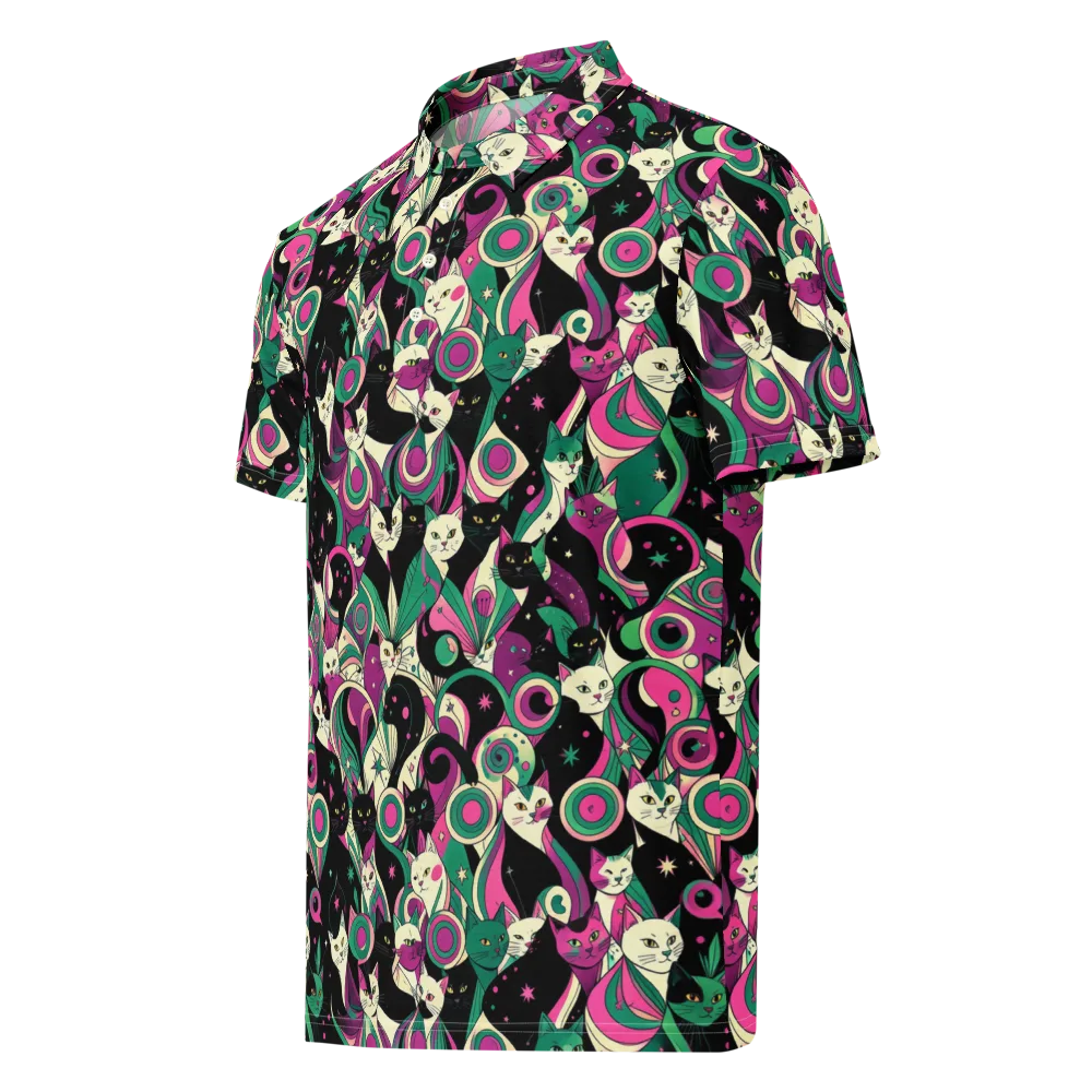 Lunar Whiskers on Men's Slim Fit Polo Shirt — Left Front