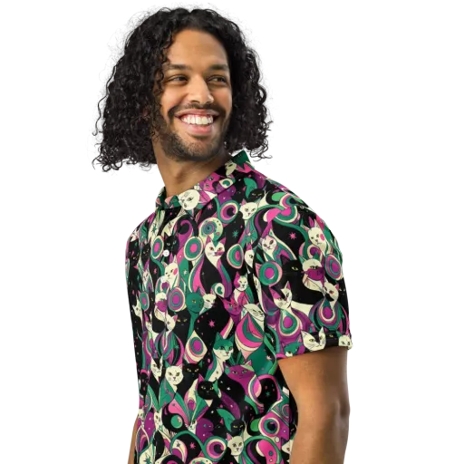 Lunar Whiskers on a Men's Slim Fit Polo Shirt