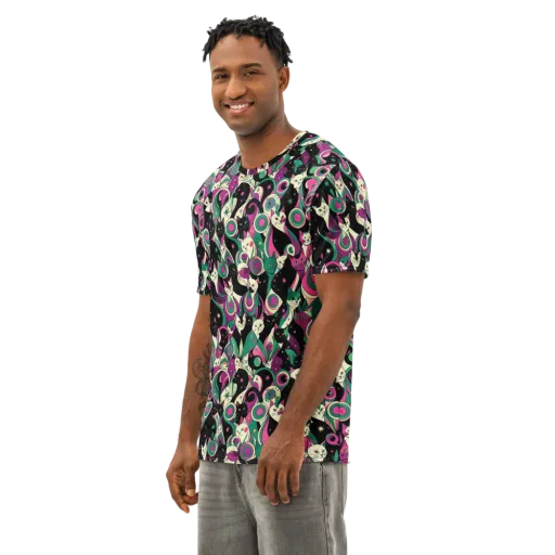 Lunar Whiskers on a Men's Cotton Crew Neck T-Shirt