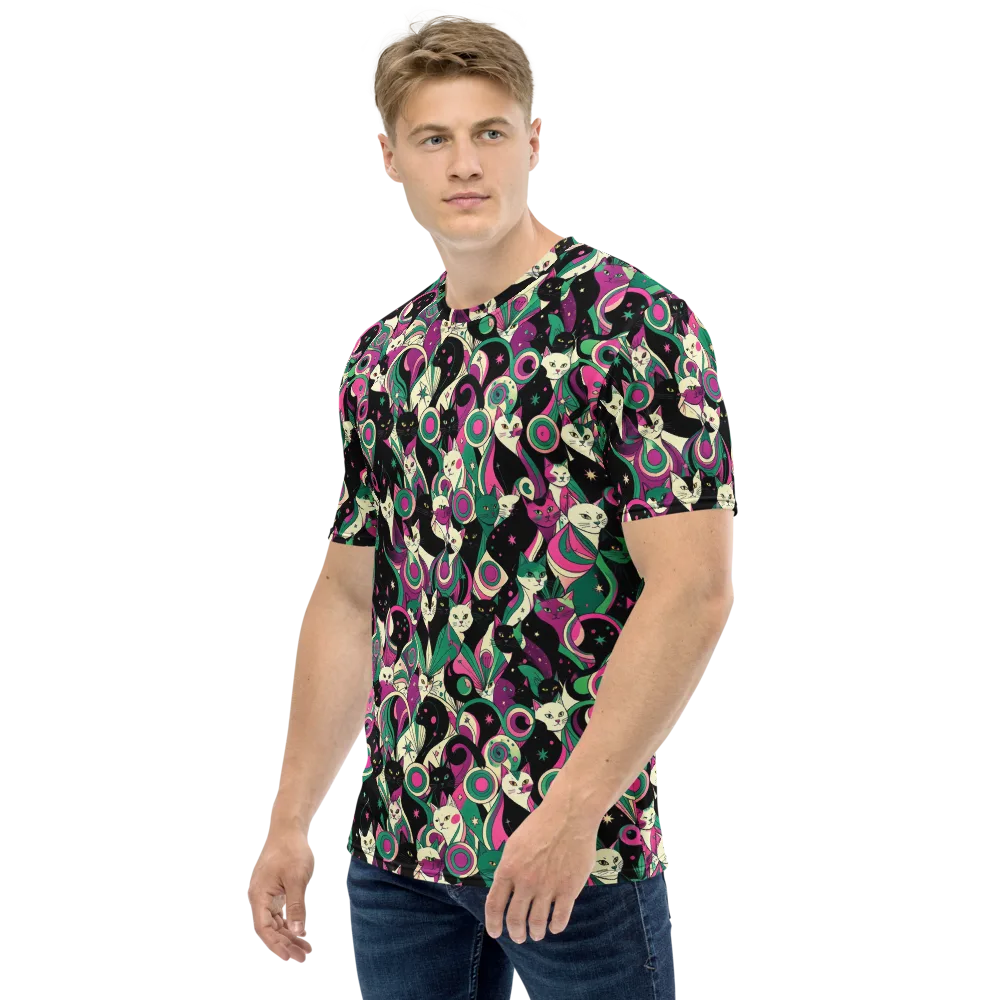 Lunar Whiskers on Men's Crew Neck T-Shirt — Left