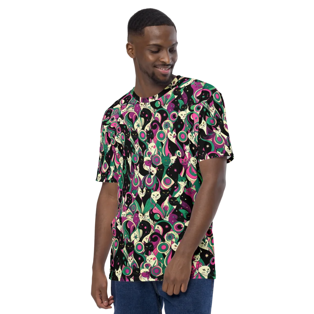 Lunar Whiskers on Men's Crew Neck T-Shirt — Left