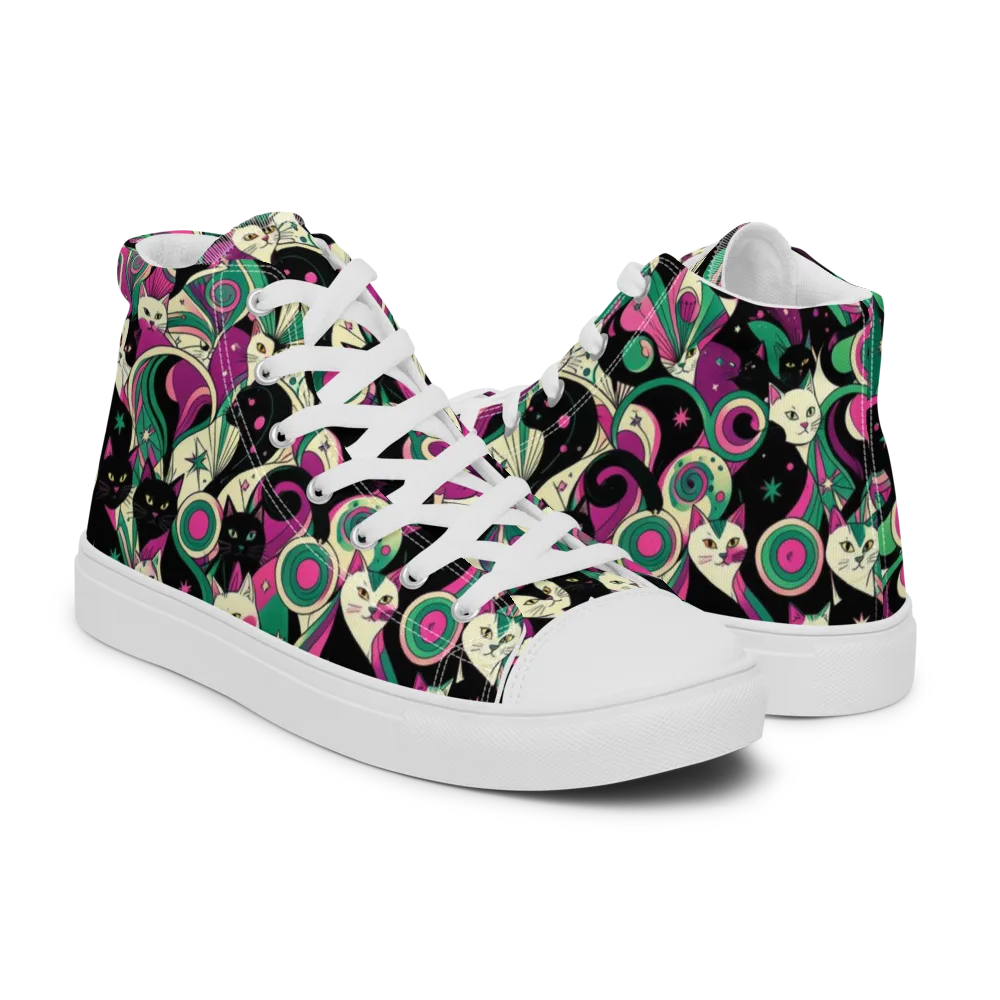 Lunar Whiskers on Men's High Top Canvas Shoes — Right