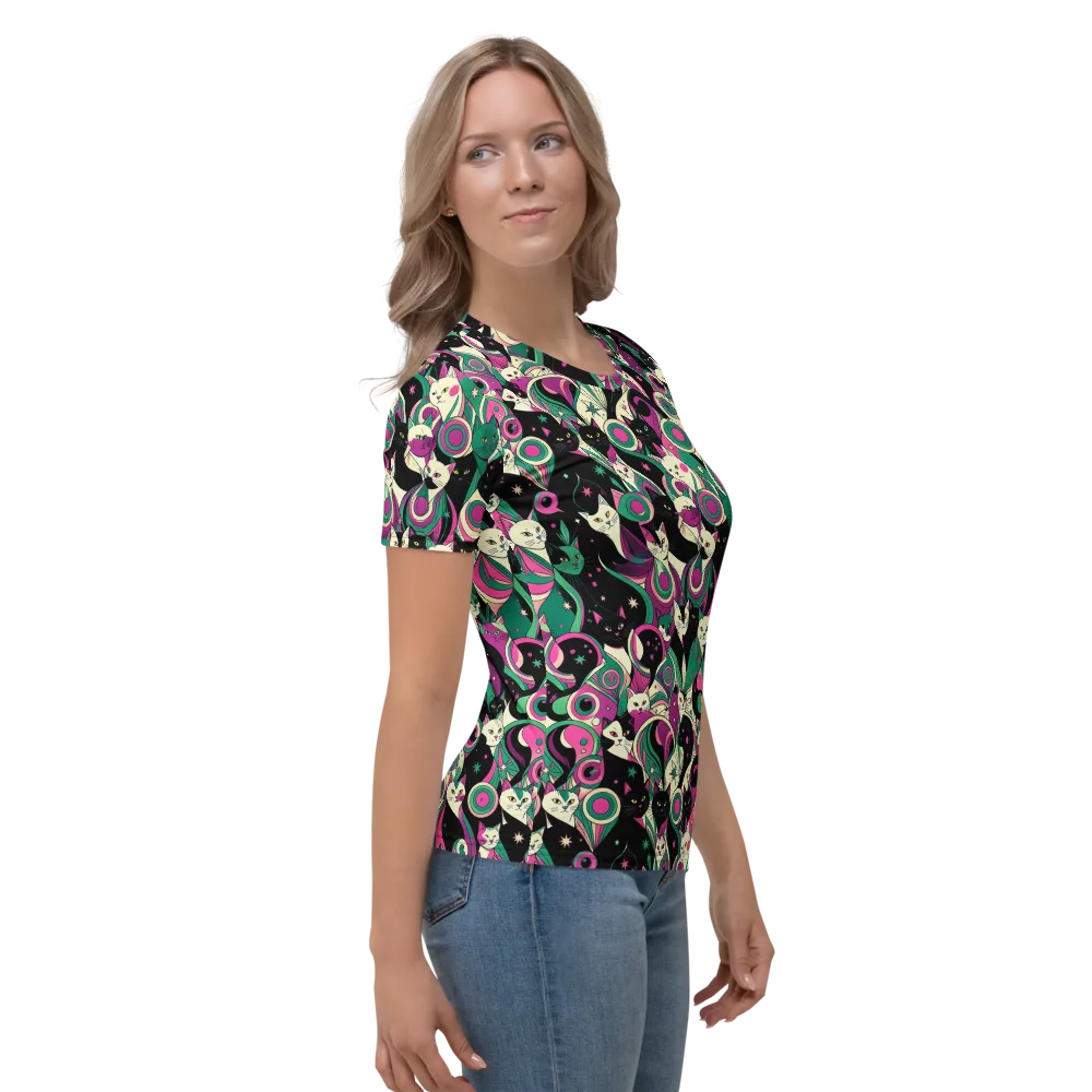 Lunar Whiskers on Women's Crew Neck T-Shirt — Right