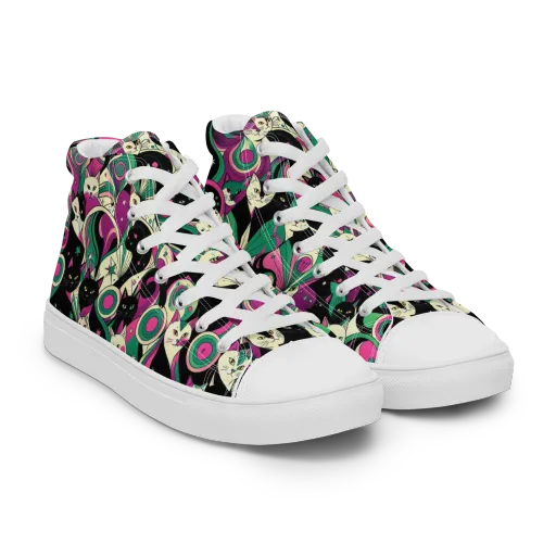Lunar Whiskers on a Women's High Top Canvas Shoes