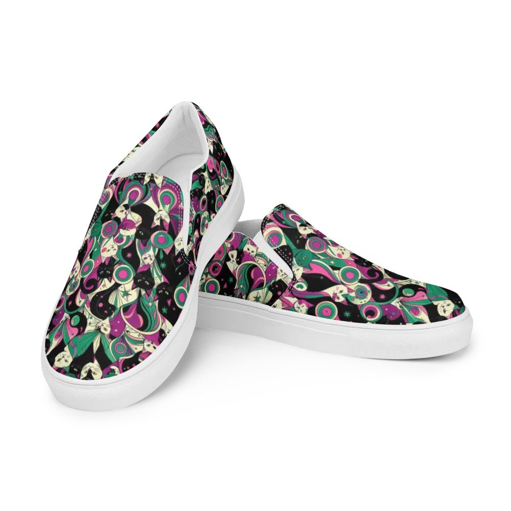 Lunar Whiskers on Men's Slip-On Canvas Shoes — Left Front