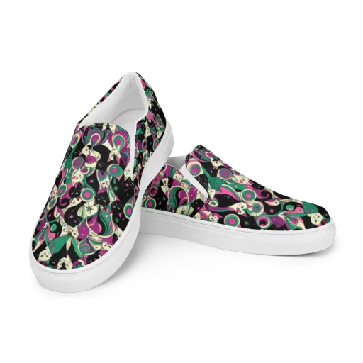 Lunar Whiskers on a Men's Slip-On Canvas Shoes