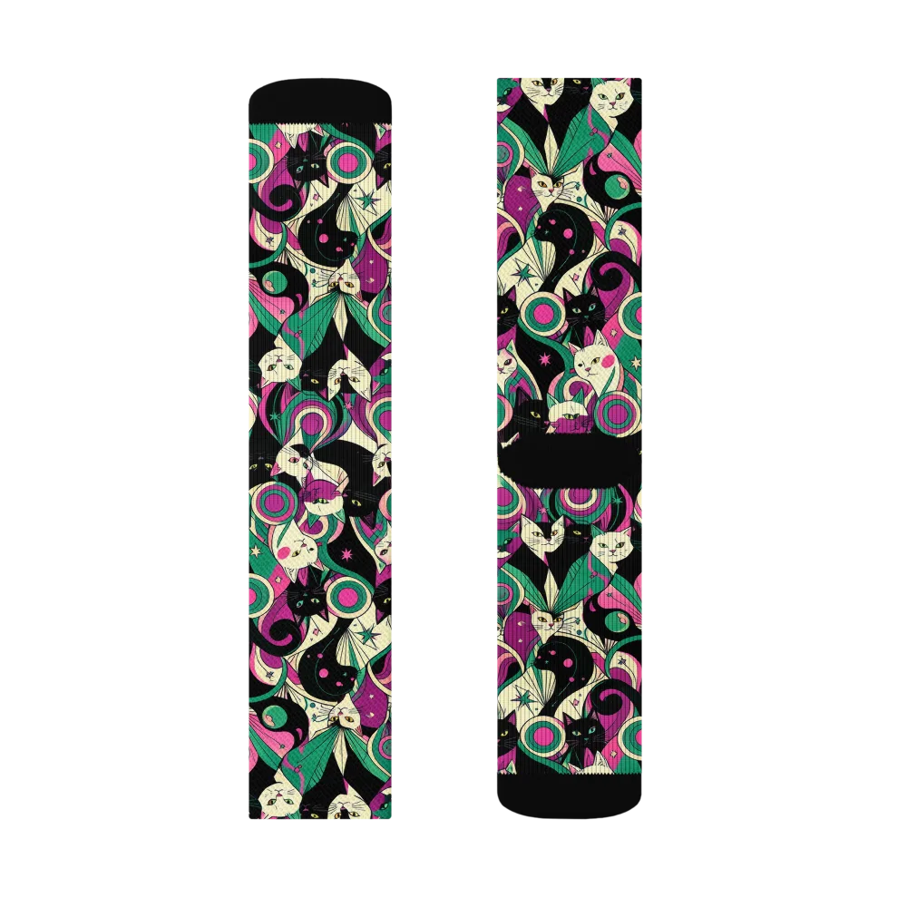 Lunar Whiskers on Socks — Left Sock