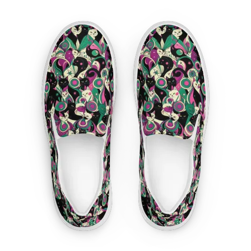 Lunar Whiskers on a Women's Slip-On Canvas Shoes