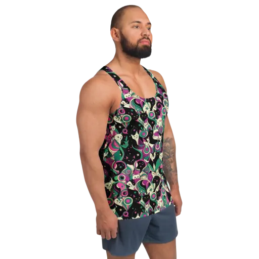 Lunar Whiskers on a Men's Tank Top