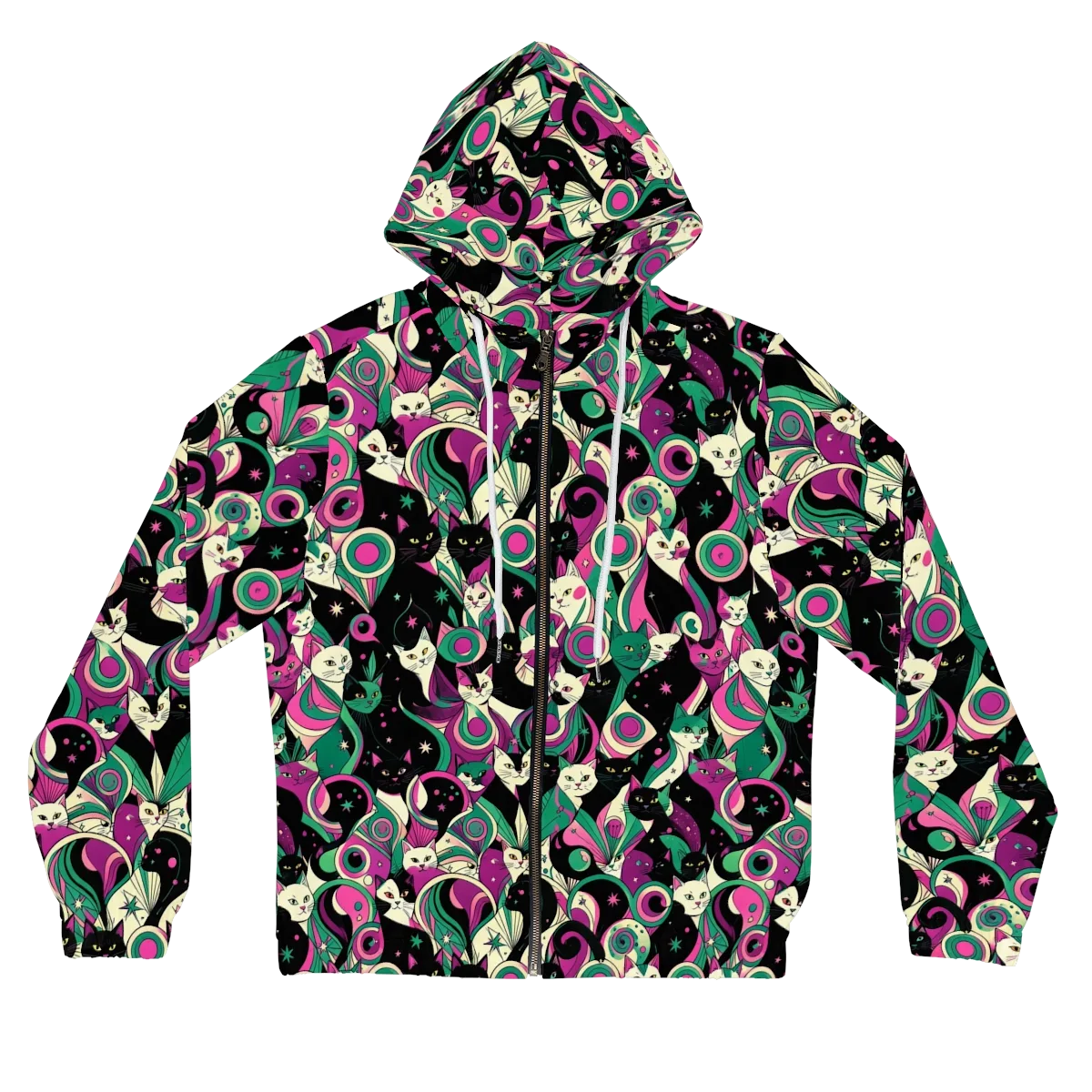 Lunar Whiskers on Women's Full-Zip Hoodie — Front