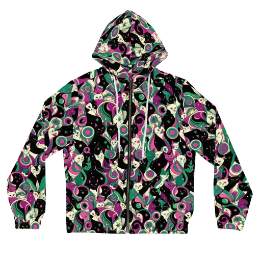 Lunar Whiskers on a Women's Full-Zip Hoodie