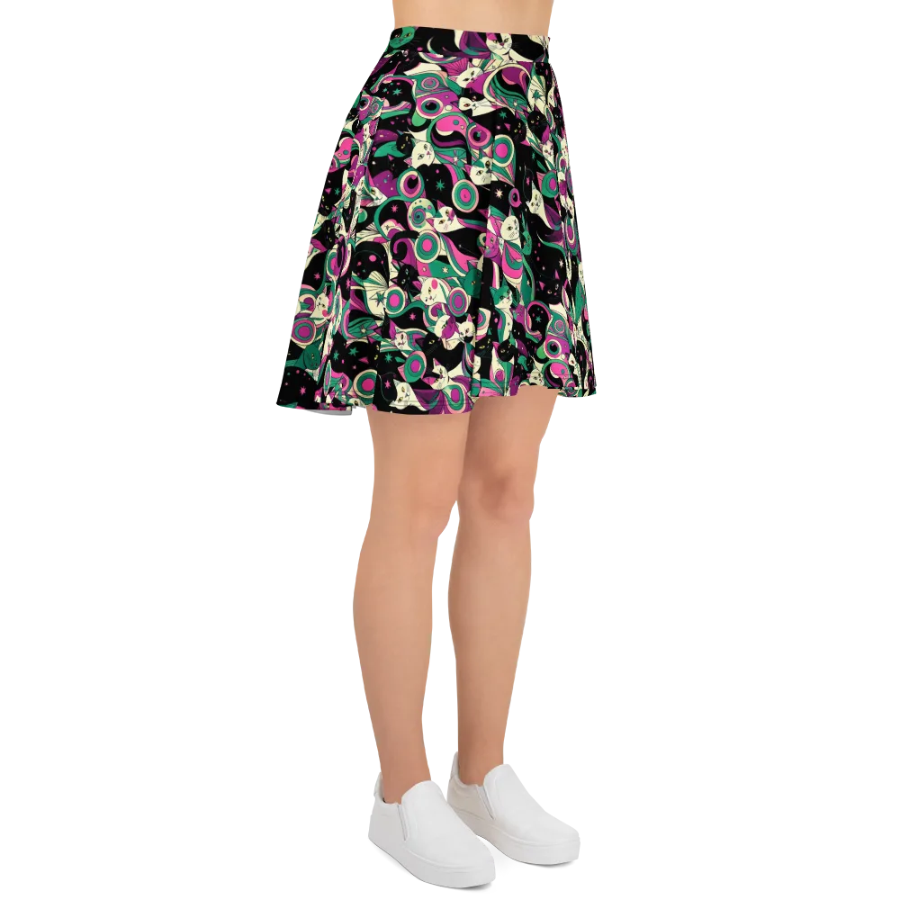 Lunar Whiskers on Skater Skirt — Right