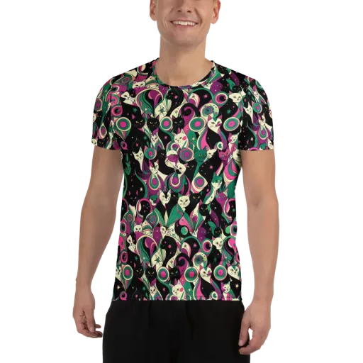 Lunar Whiskers on a Men's Athletic T-Shirt