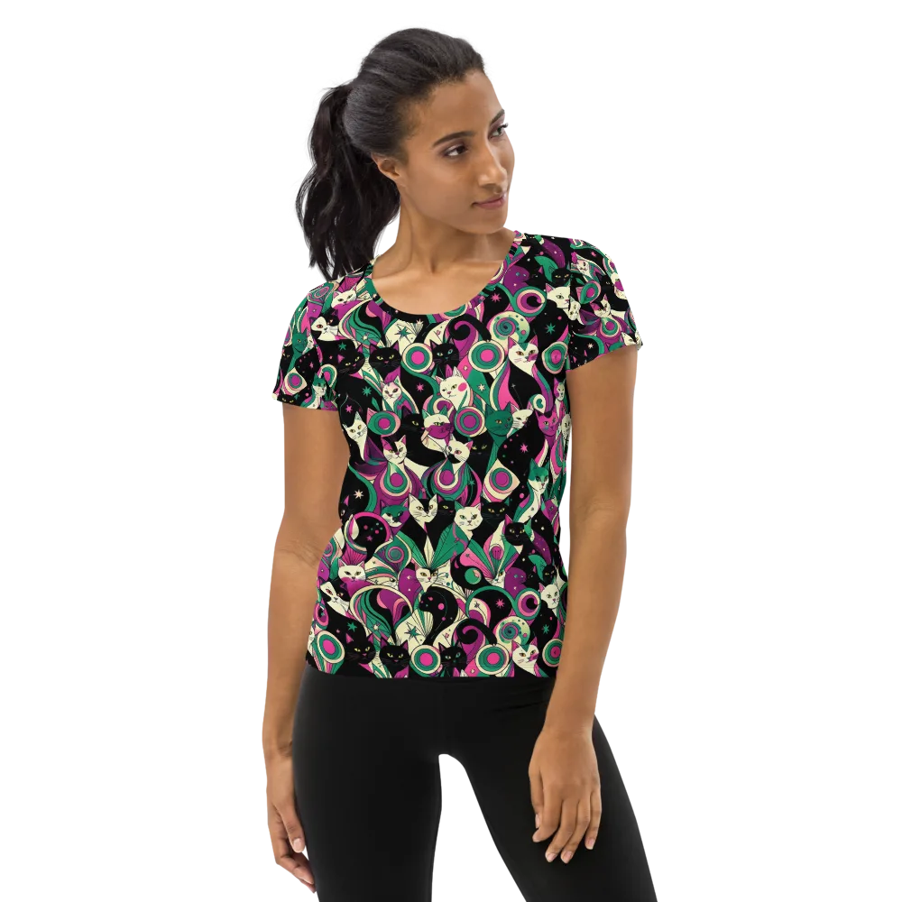 Lunar Whiskers on Women's Athletic T-Shirt — Front