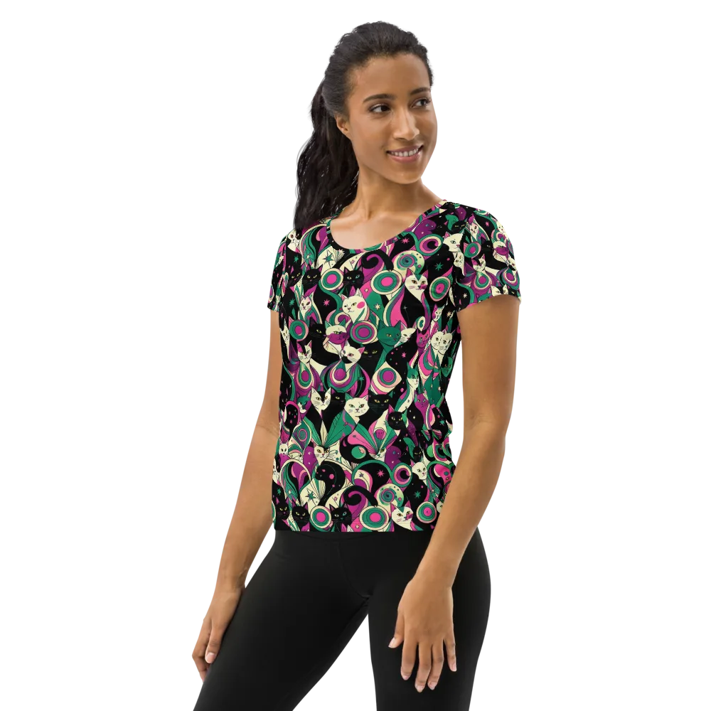 Lunar Whiskers on Women's Athletic T-Shirt — Left