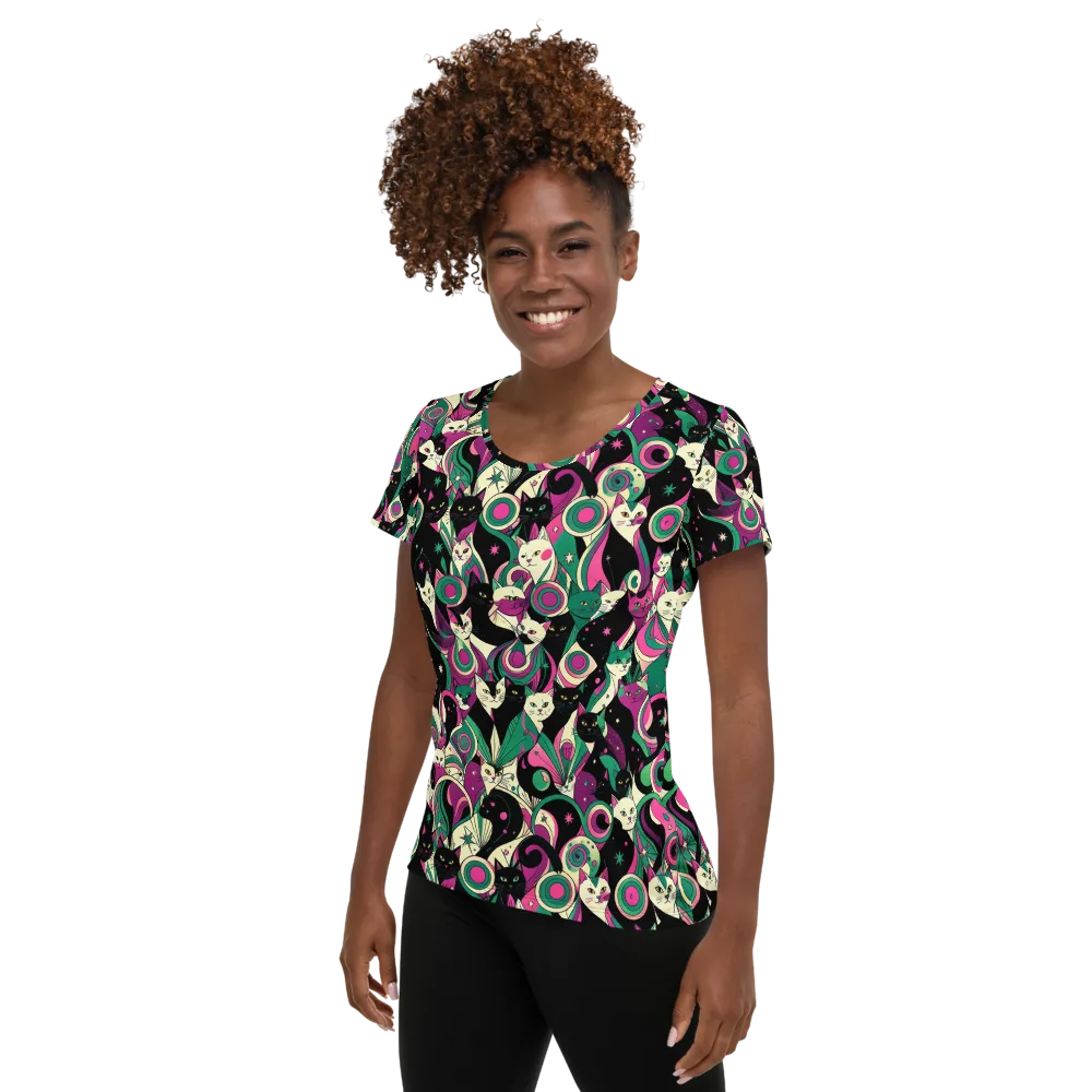 Lunar Whiskers on Women's Athletic T-Shirt — Left