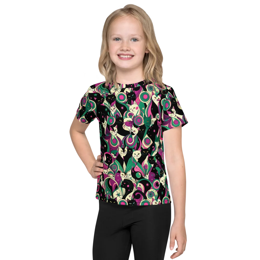 Lunar Whiskers on Kids Crew Neck T-Shirt — Front