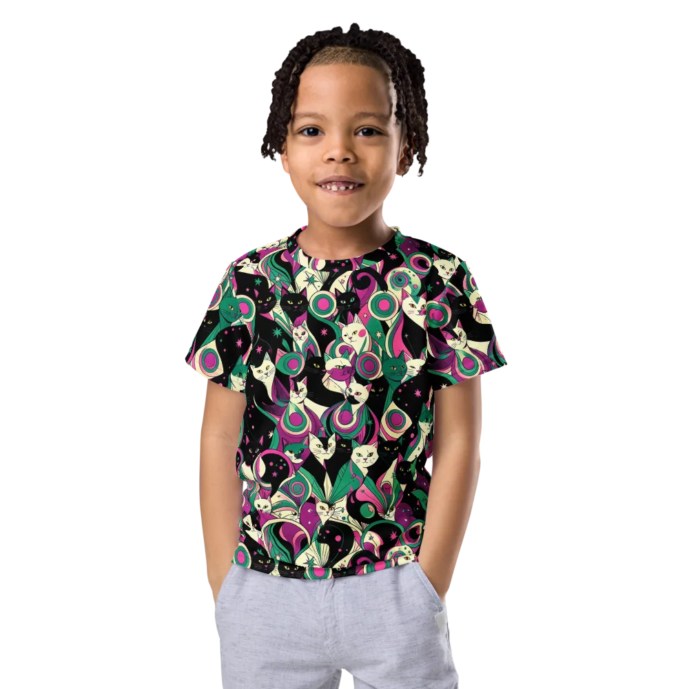 Lunar Whiskers on Kids Crew Neck T-Shirt — Front