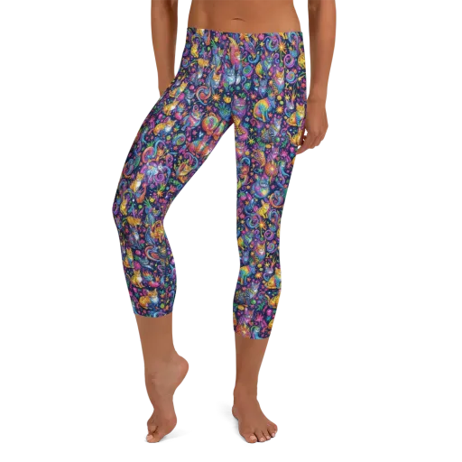 Galactic Whiskers on a Capri Leggings