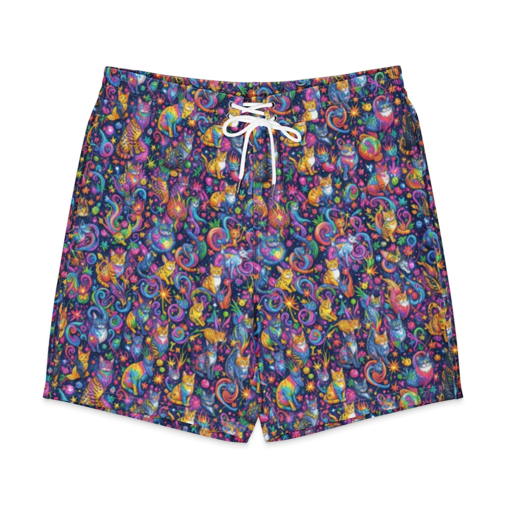 Galactic Whiskers on Men's Board Shorts — Front