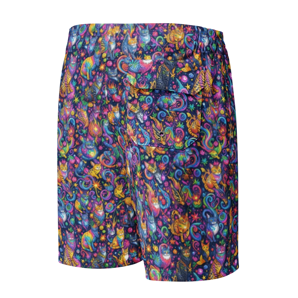 Galactic Whiskers on Men's Board Shorts — Back